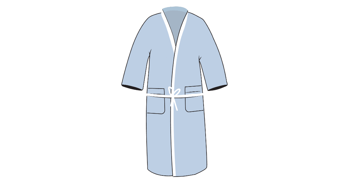 Full coverage robe provides patients comfort & modesty, side tie & closure tab ensures appropriate coverage.